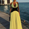 Contrast Halter Ruffle Beach Dress | MzStar Fashion | view 3