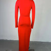 Pile Collar Long-Sleeve Maxi Dress | MzStar Fashion | view 6