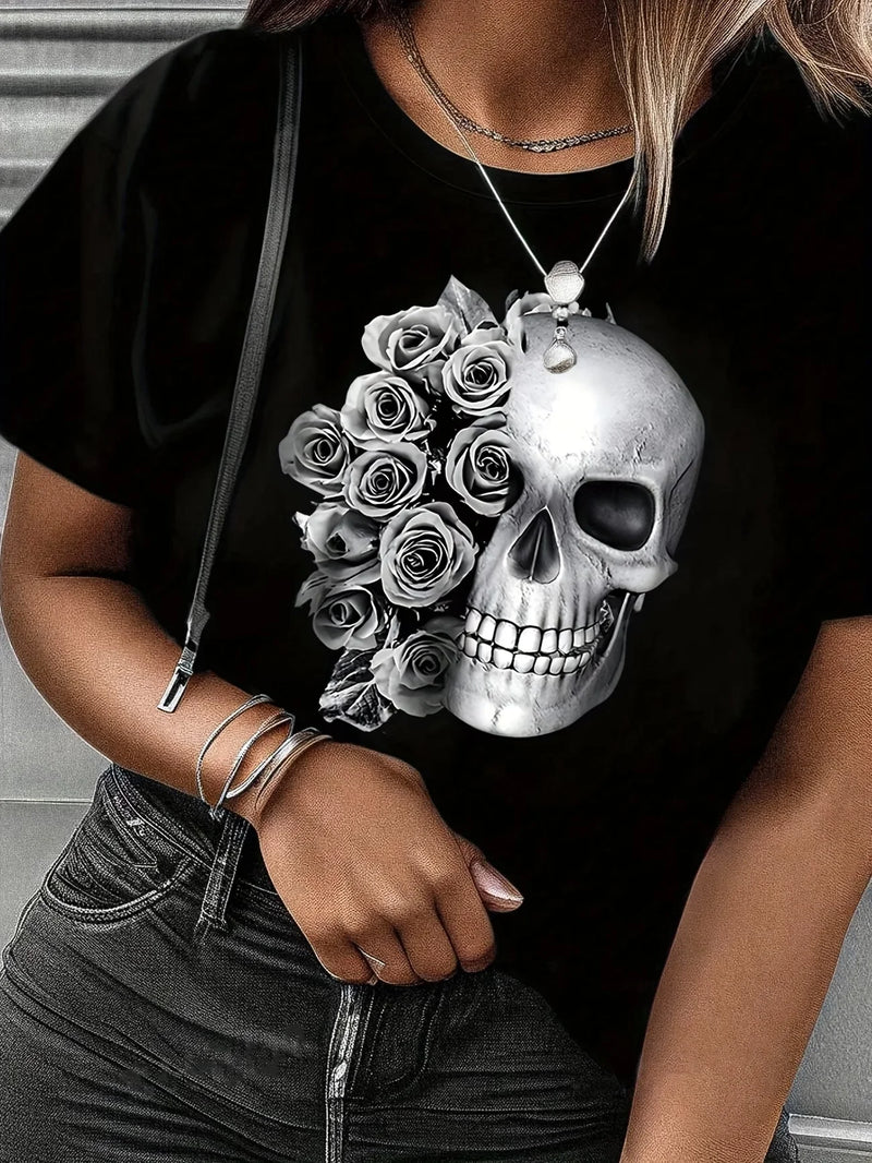Skull Rose Gothic Tee | MzStar Fashion | view 3