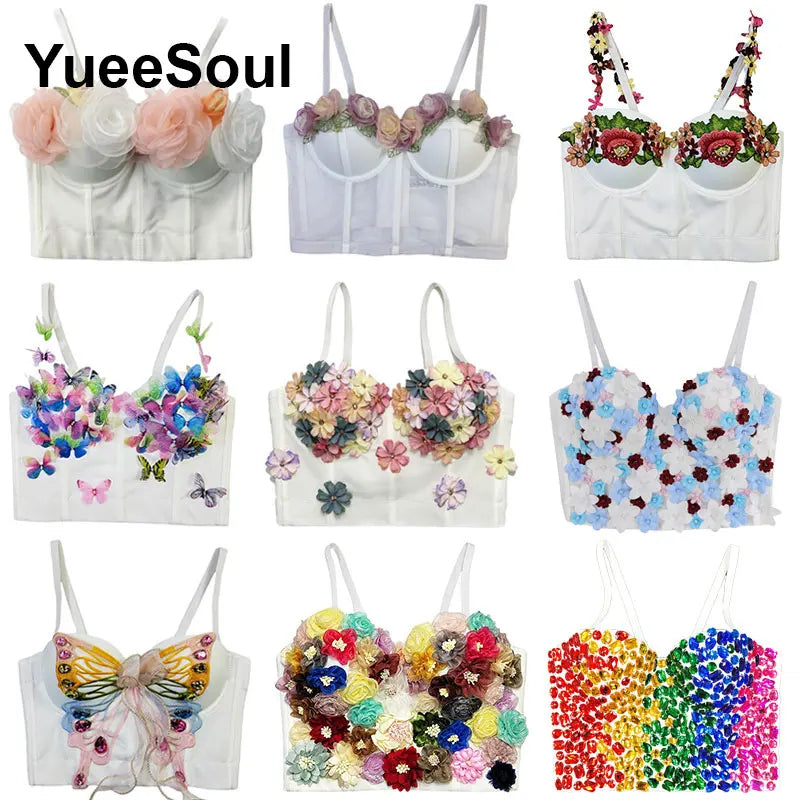 White Flower Bow Corset Top | MzStar Fashion