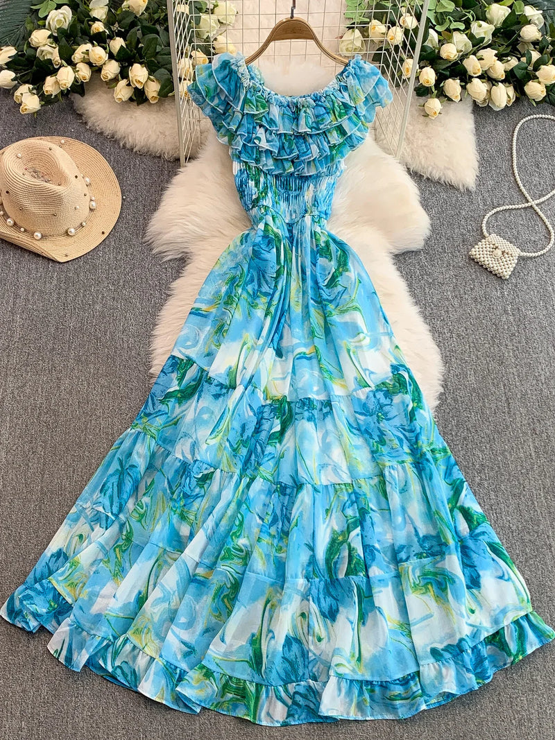 Lace Trim Tiered Midi Dress | MzStar Fashion | view 3
