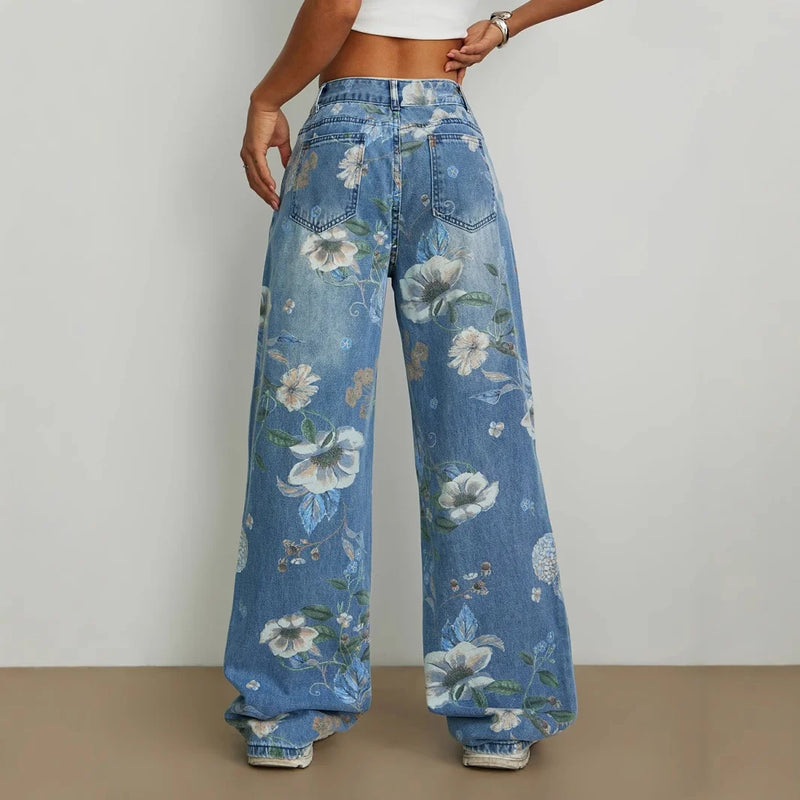 Printed Low-Rise Straight Jeans | MzStar Fashion | view 3