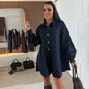 Denim Splice A-Line Dress | MzStar Fashion | view 7
