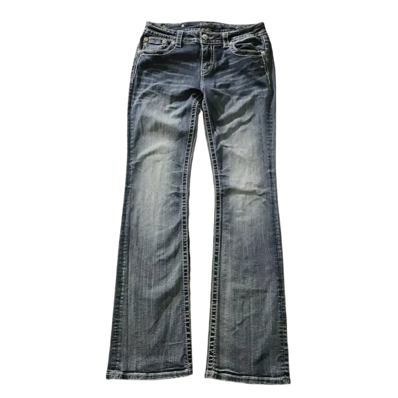 Embroidered Wing Y2K Jeans | MzStar Fashion | view 4