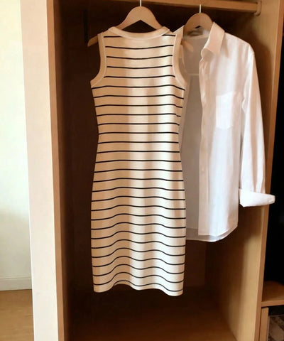 Striped Round-Neck Tank Dress