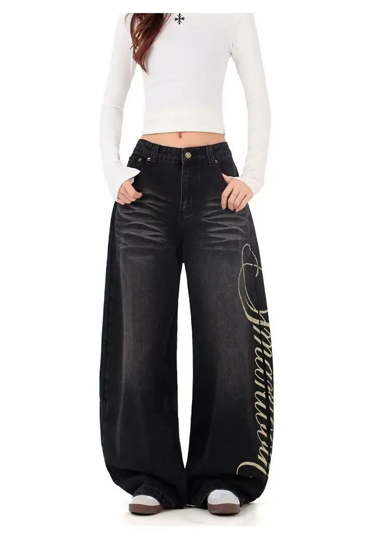 Retro Blue Wide-Leg Jeans | MzStar Fashion | view 7