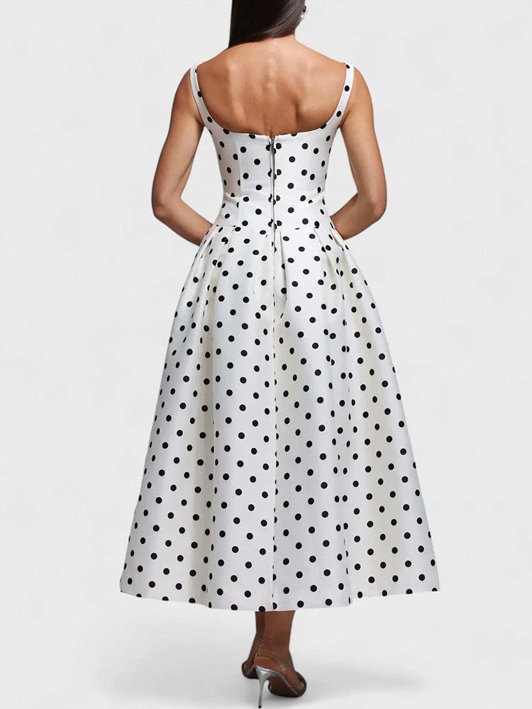 Polka Dot Strapless Maxi Dress | MzStar Fashion | view 3