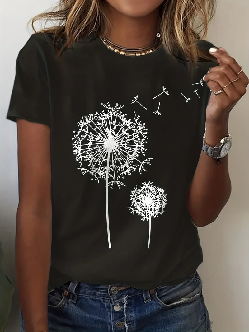 Dandelion Print Tee | MzStar Fashion | view 2