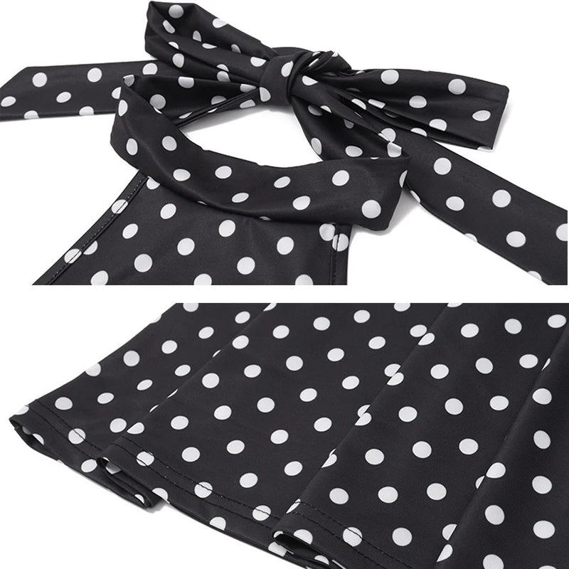 Polka Dot Backless Halter Dress | MzStar Fashion | view 4