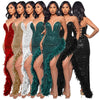 Feather Sequin Evening Gown | MzStar Fashion | view 7