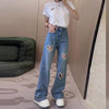 Heart Cut-Out Beaded Jeans | MzStar Fashion | view 4