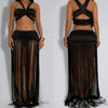Tassel Knit Two-Piece Maxi Dress Set | MzStar Fashion | view 3