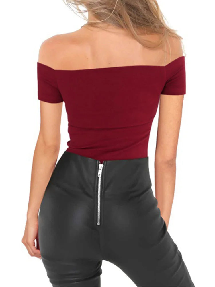 Lace-Up Off-Shoulder Top | MzStar Fashion | view 2