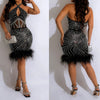 Diamond Mesh Halter Cocktail Dress | MzStar Fashion | view 2