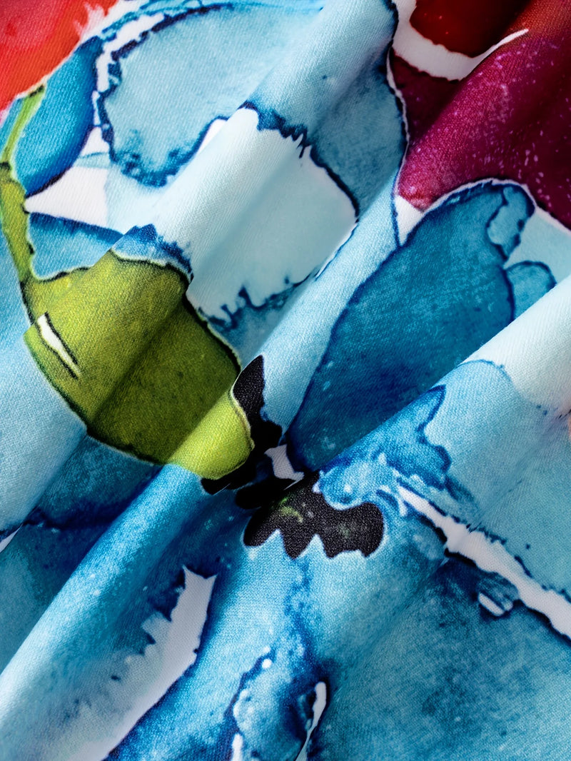 Watercolor Floral Strap Maxi Dress | MzStar Fashion | view 4