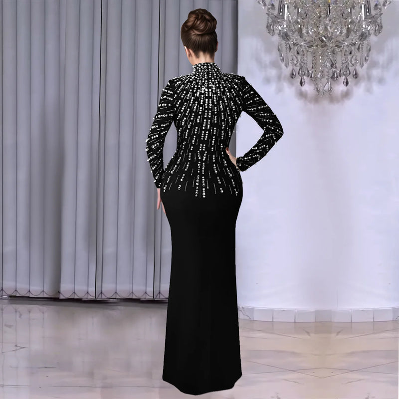 Pearl Beaded Bodycon Evening Dress | MzStar Fashion | view 8