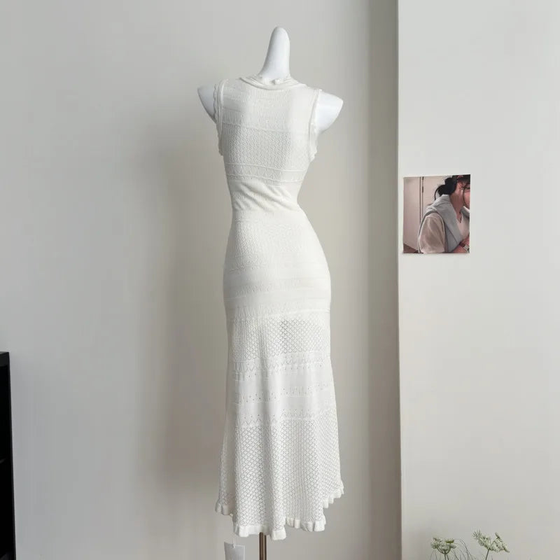 Crochet Cut-Out Midi Dress | MzStar Fashion | view 3