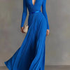 Deep-V Patchwork Maxi Dress | MzStar Fashion | view 4
