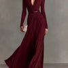 Deep-V Patchwork Maxi Dress | MzStar Fashion | view 3