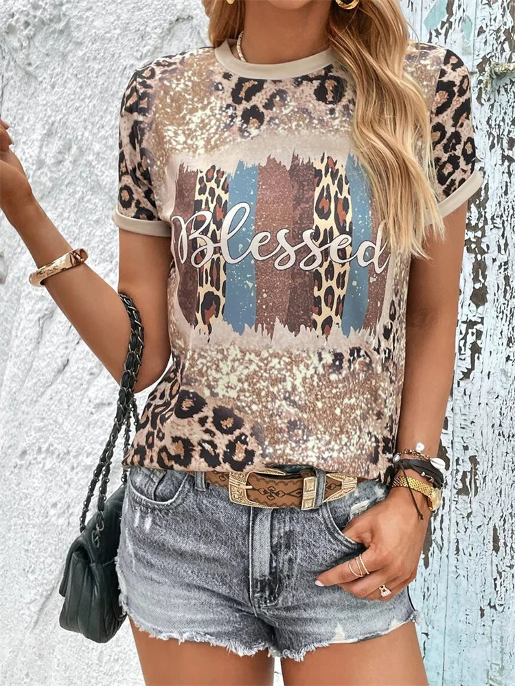 Leopard Lip Print Tee | MzStar Fashion | view 5