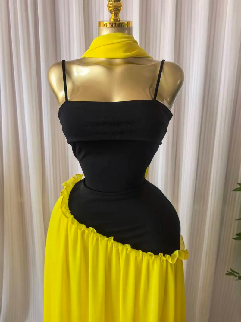 Ruffle Strap A-Line Maxi Dress | MzStar Fashion | view 8
