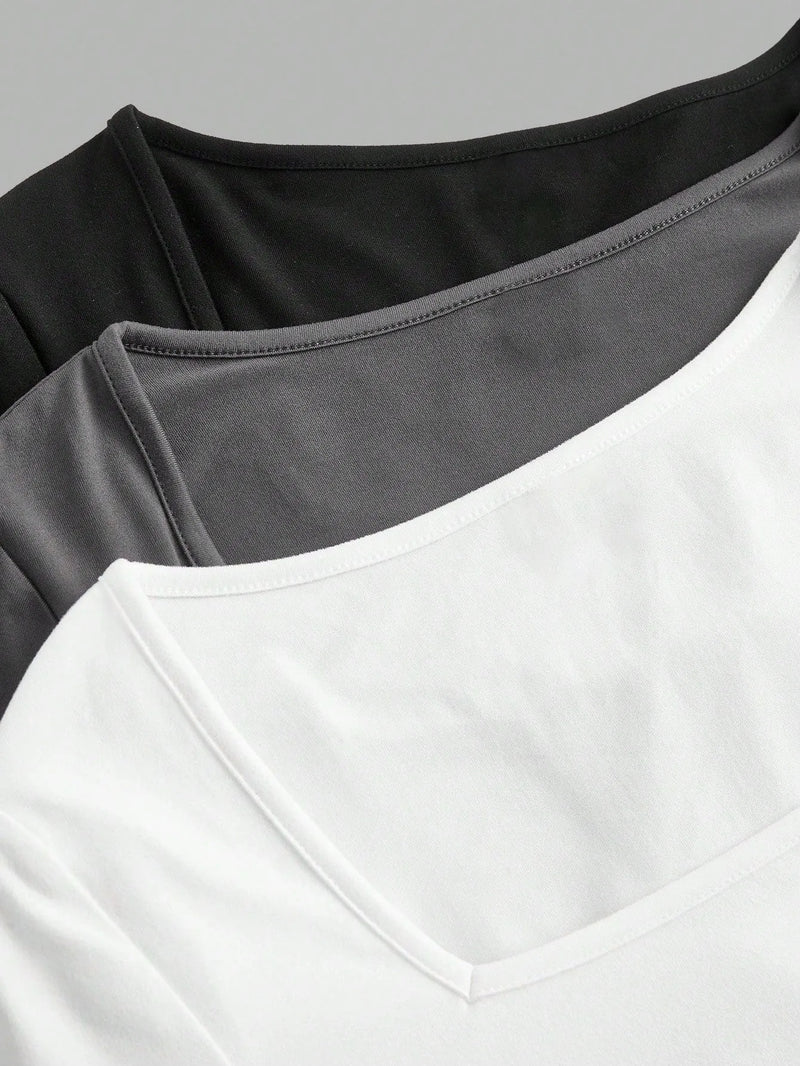 Square-Neck Bodysuit 3-Pack | MzStar Fashion | view 3