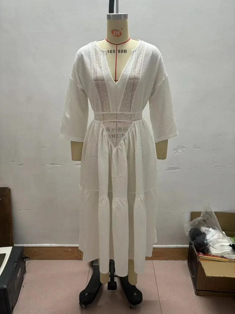 Breezy V-Neck Beach Dress | MzStar Fashion | view 4