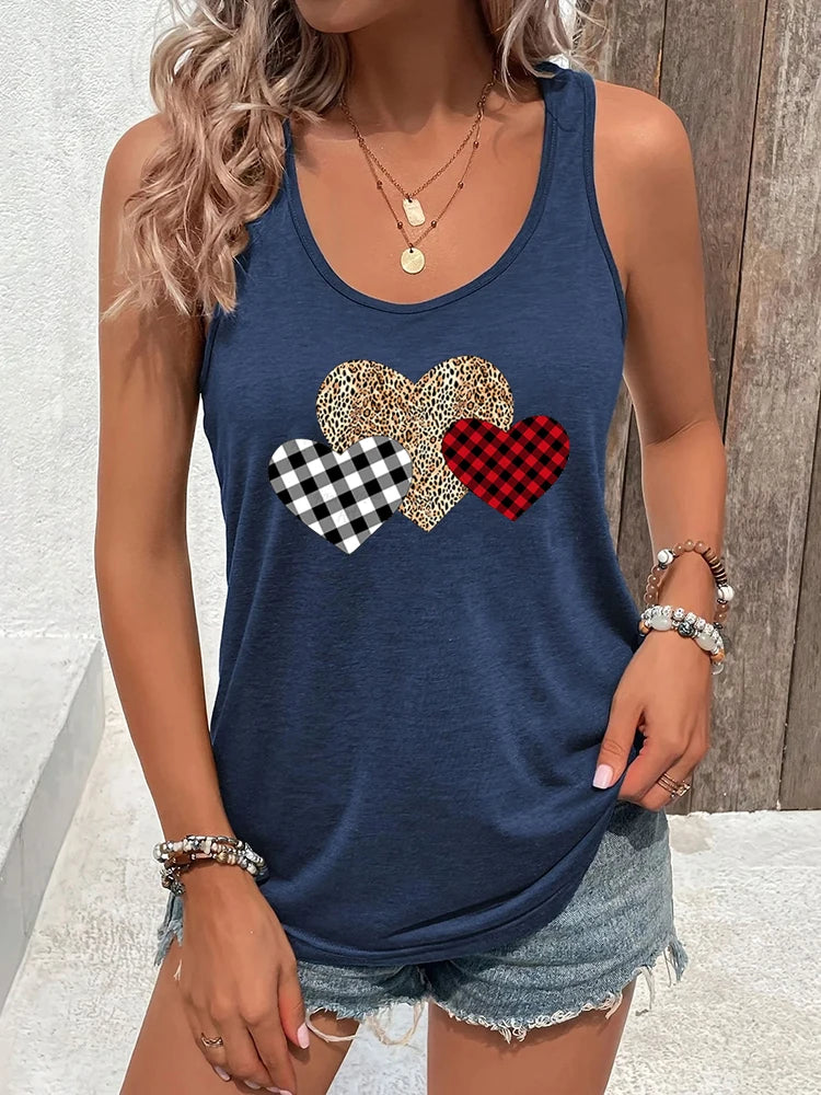 Leopard Heart Racerback Tank | MzStar Fashion | view 3
