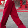 Retro Red Wide-Leg Jeans | MzStar Fashion | view 2