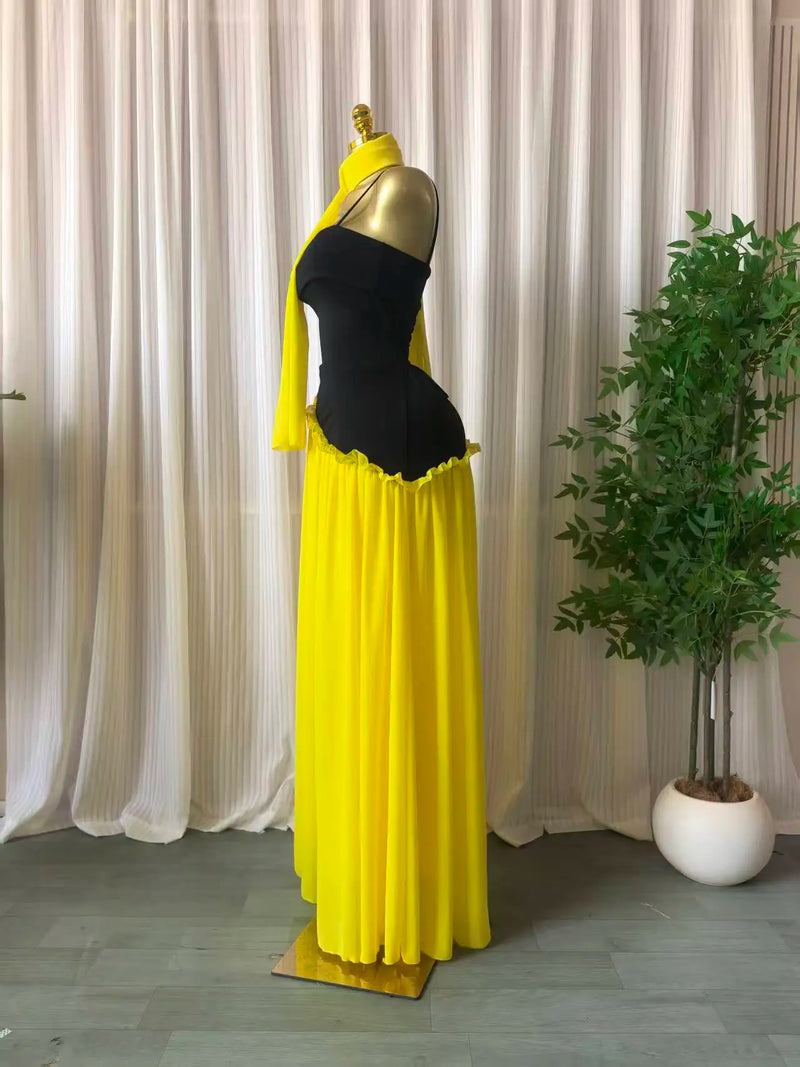 Ruffle Strap A-Line Maxi Dress | MzStar Fashion | view 5