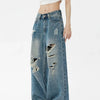 Classic Ripped Wide-Leg Jeans | MzStar Fashion | view 2