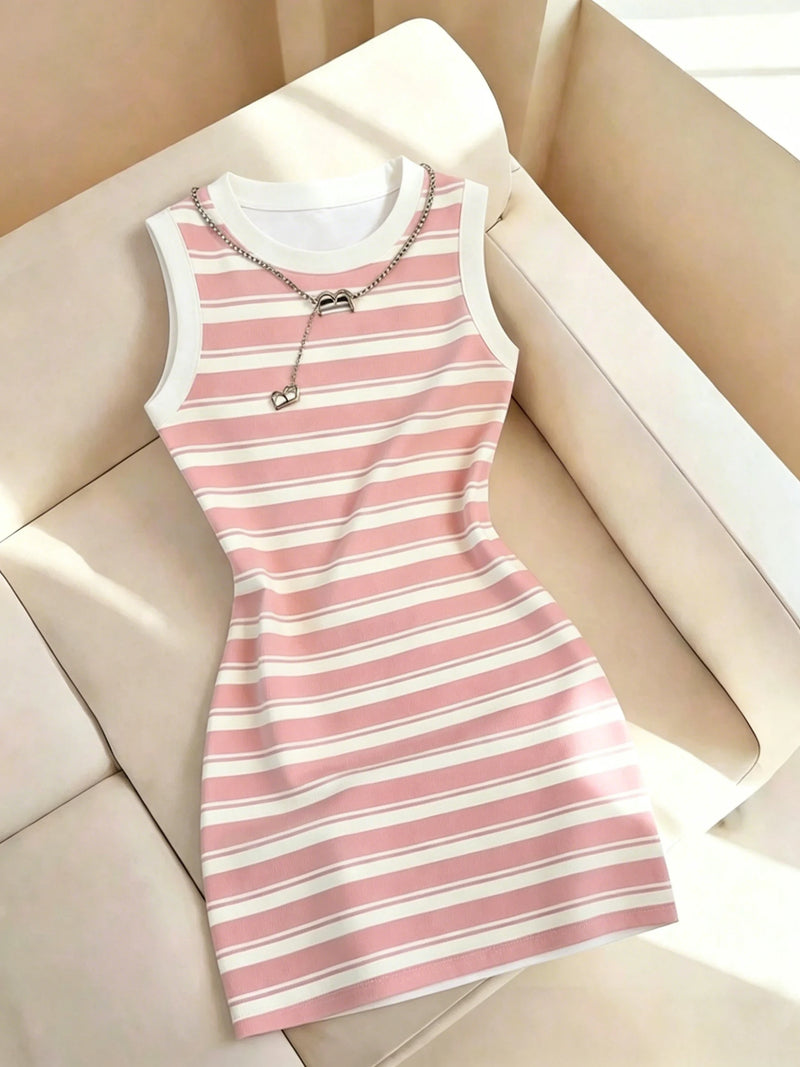 Striped Sleeveless Mini Dress | MzStar Fashion