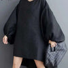 Asymmetric Hem Black Dress | MzStar Fashion