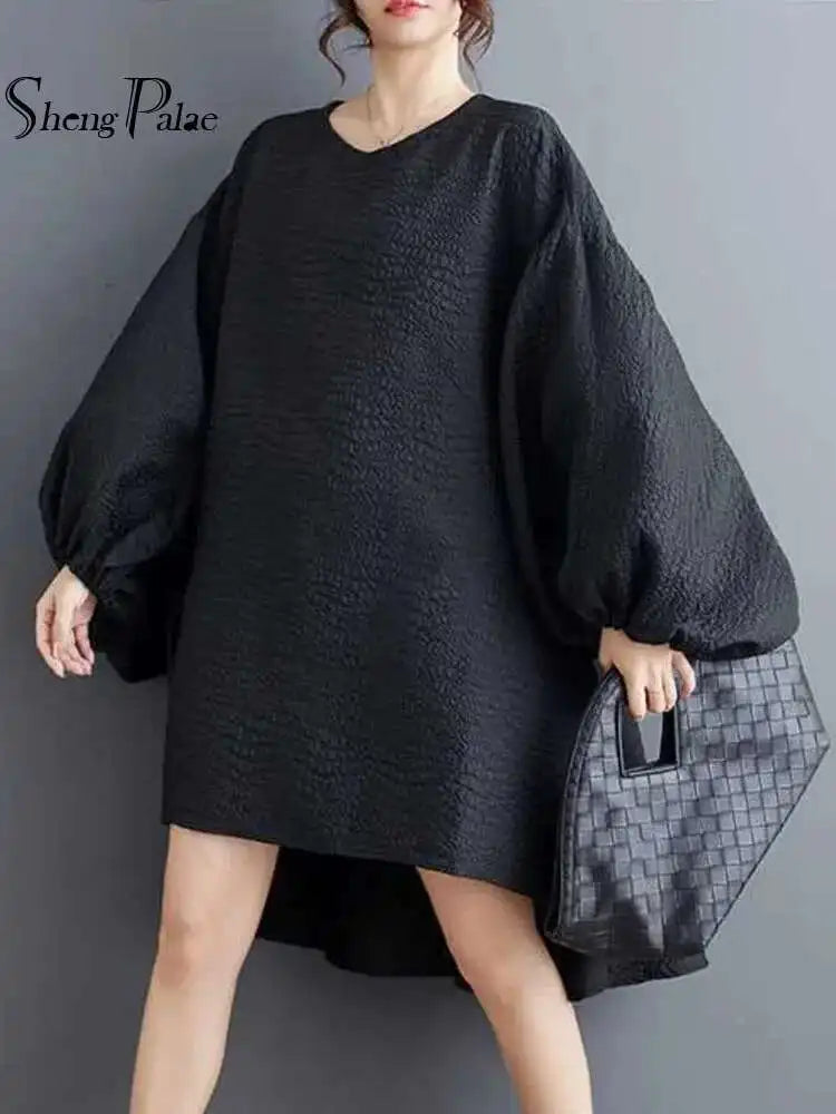 Asymmetric Hem Black Dress | MzStar Fashion