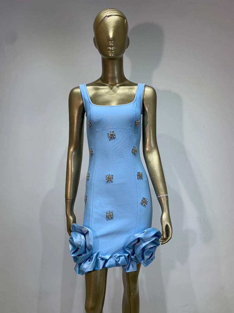 Crystal Flower Bandage Mini Dress | MzStar Fashion | view 7