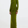 Ribbon Turtleneck Draped Gown | MzStar Fashion | view 3