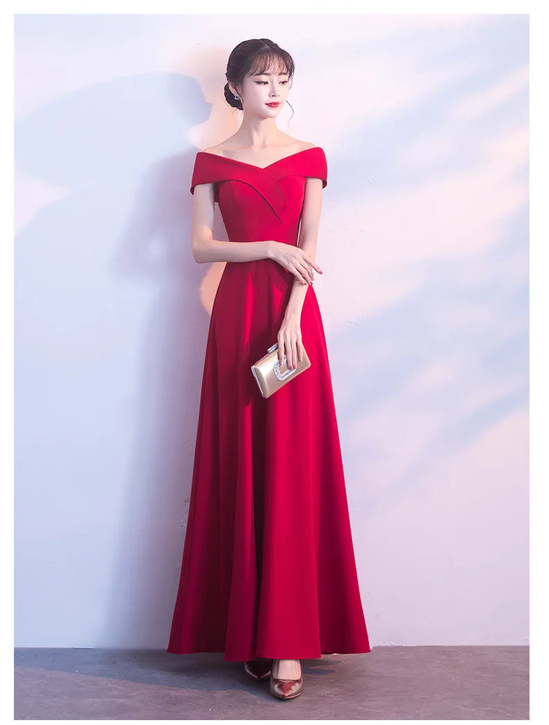 One-Shoulder Cotton Evening Gown | MzStar Fashion | view 3