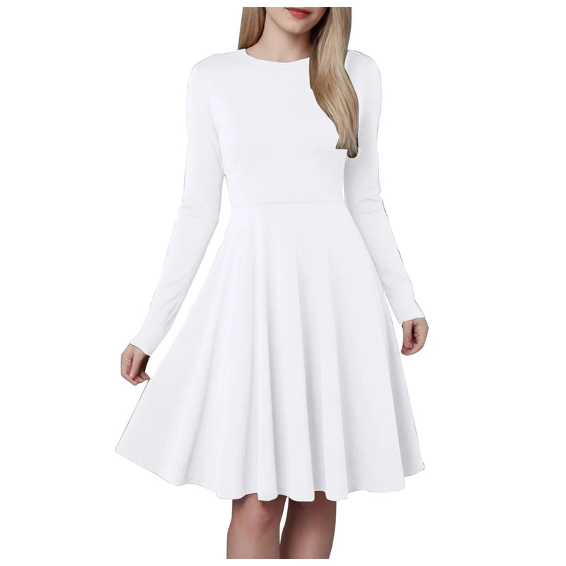 Pleated A-Line Long-Sleeve Dress | MzStar Fashion | view 3