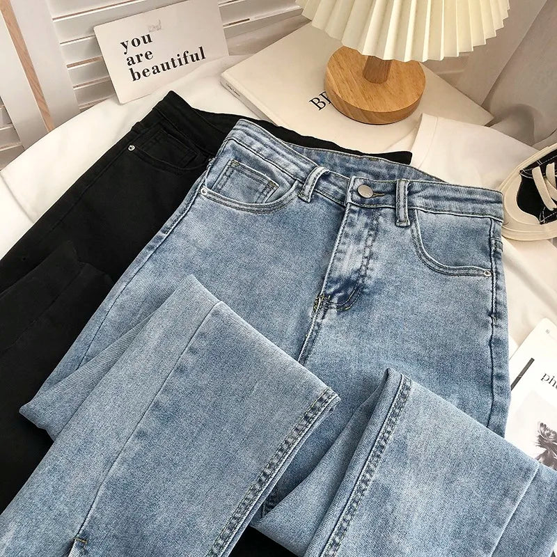 Split-Hem Flared Bootcut Jeans | MzStar Fashion | view 2