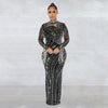 Sheer Rhinestone Evening Gown | MzStar Fashion