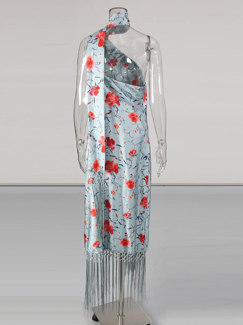 Boho Print Asymmetric Tassel Dress | MzStar Fashion | view 5