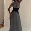 Contrast Halter Ruffle Beach Dress | MzStar Fashion | view 4
