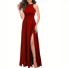 Halter Split Knit Maxi Dress | MzStar Fashion | view 2