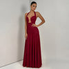 Blush Pink Keyhole Halter Maxi Dress