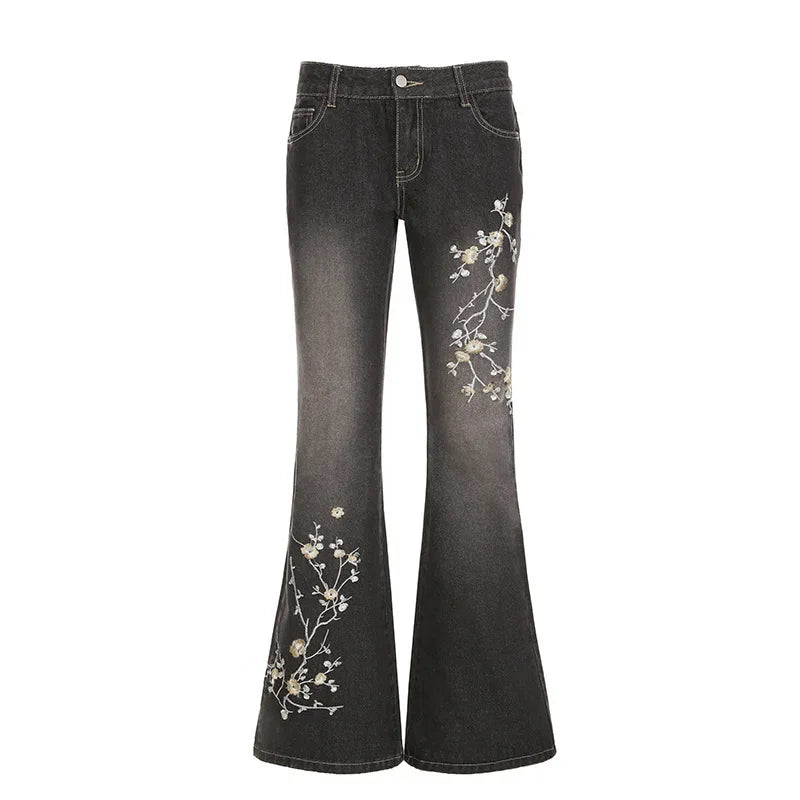 Floral Bootcut Low-Rise Jeans | MzStar Fashion | view 8