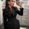 Power-Shoulder A-Line Dress | MzStar Fashion | view 4
