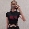 Black Bandage Crop Tee | MzStar Fashion | view 5