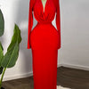 Pile Collar Long-Sleeve Maxi Dress | MzStar Fashion