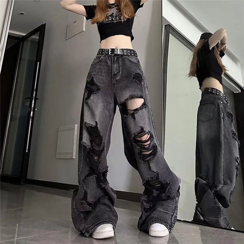 Distressed Bell-Bottom Jeans | MzStar Fashion | view 8