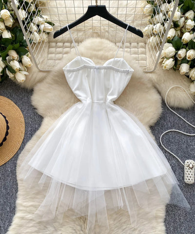 Mesh Strap A-Line Party Dress